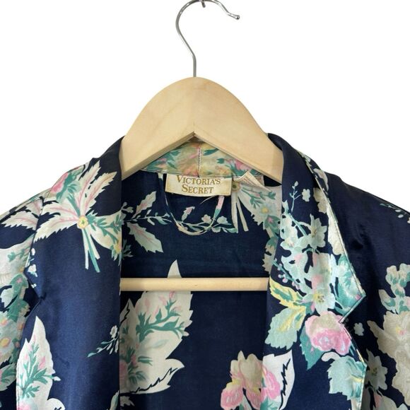 Vintage Victoria's Secret Gold Label Medium Large Satin Robe Tie Waist Womens - Picture 7 of 12